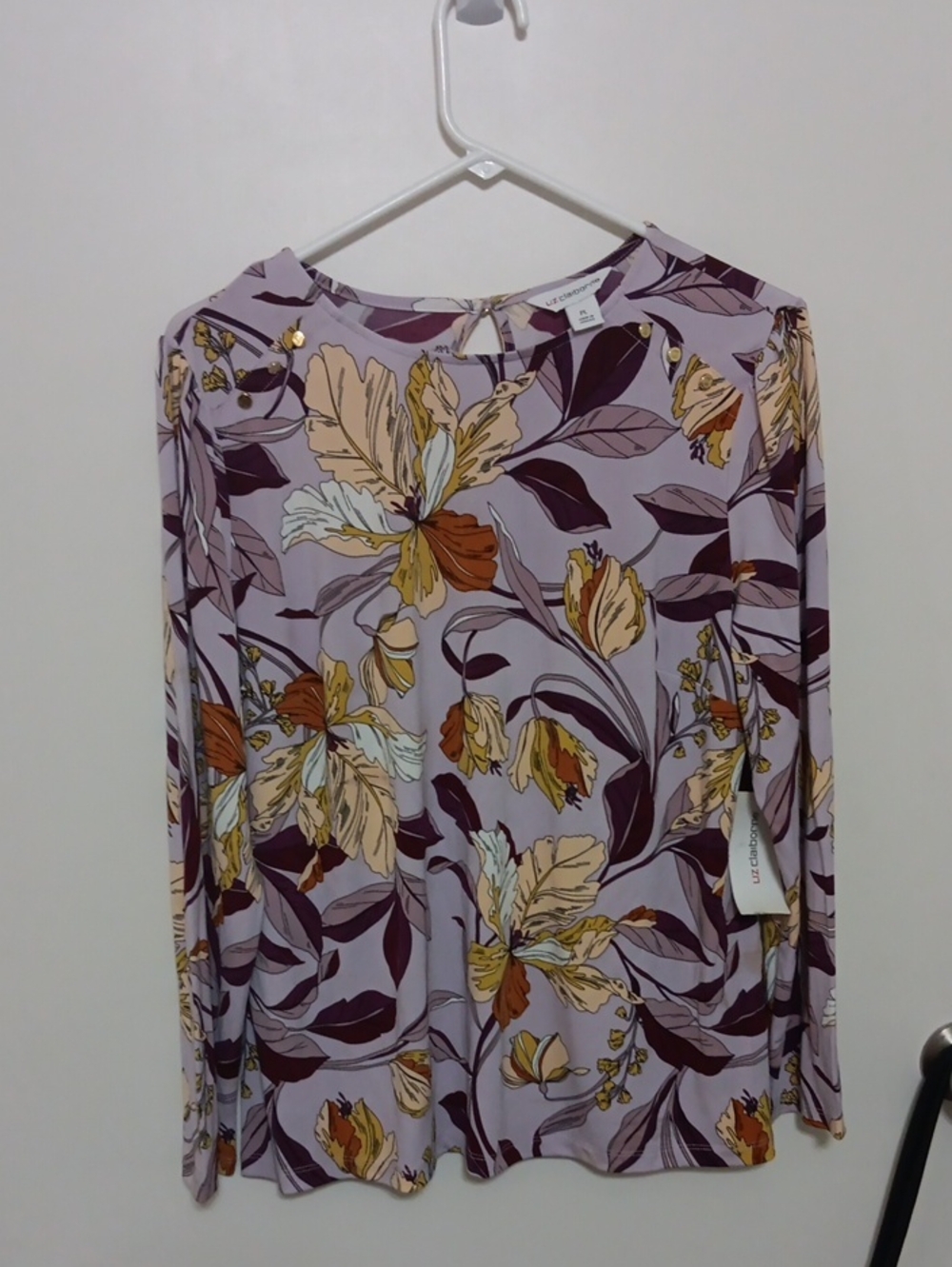 Floral Long-Sleeve Blouse - Lavender Floral